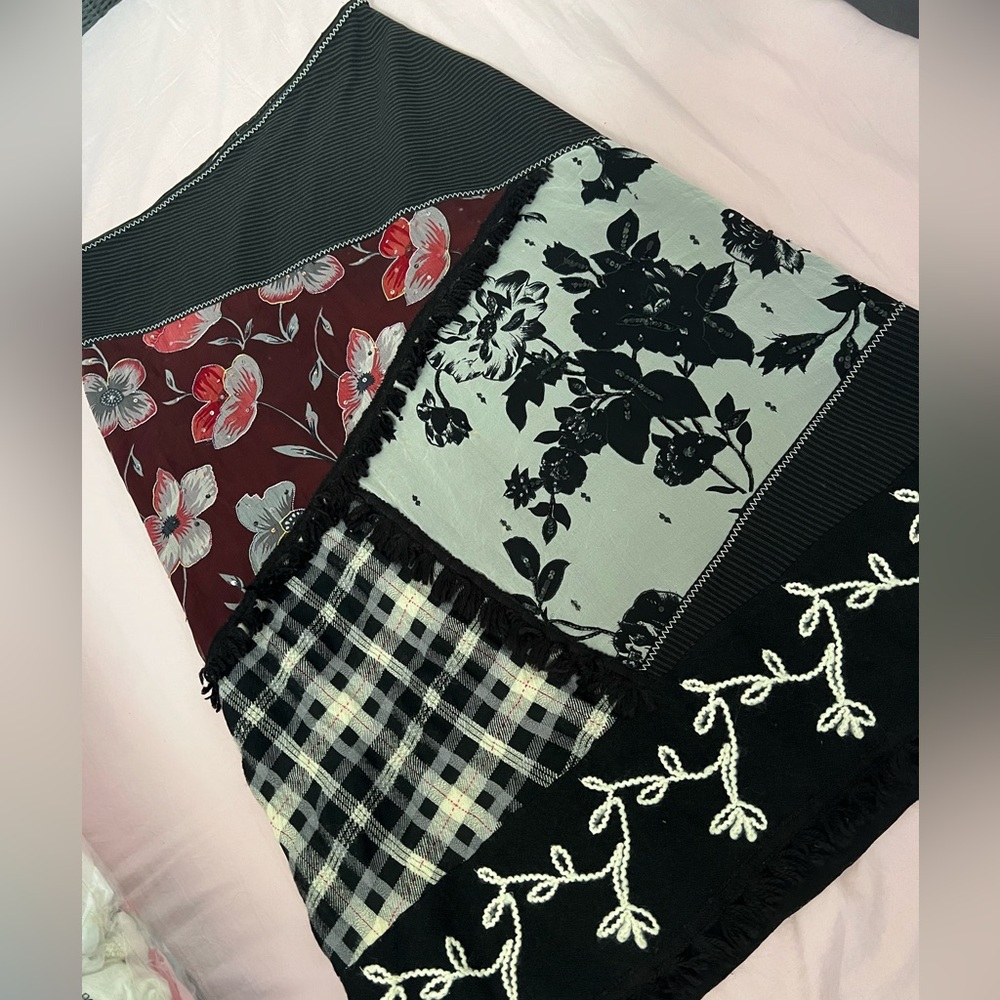 Vintage Y2K Fairycore Floral Patchwork Midi Skirt - Picture 3 of 6